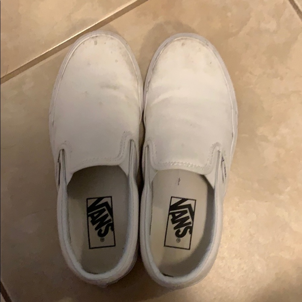 White Slip-On Vans
